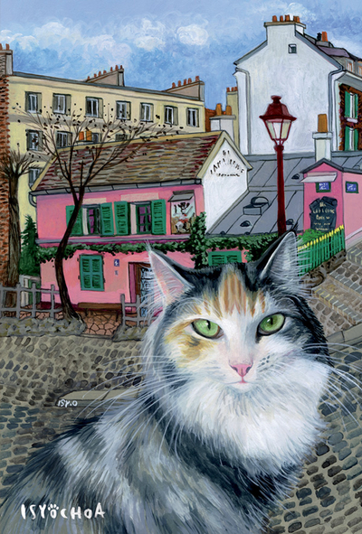 Isy Ochoa - Anna devant le Lapin Agile à Paris