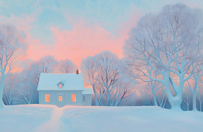 Winter Landscape with a Cottage