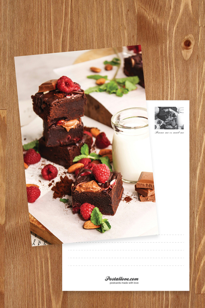 Brownie with Raspberries