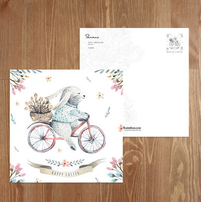 Easter - Rabbit on bike