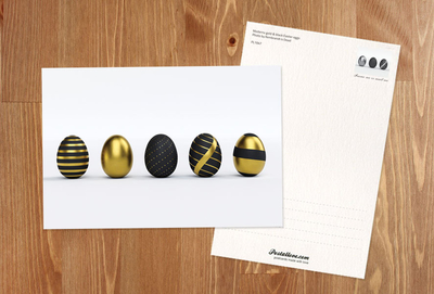 Modern black and gold Easter eggs