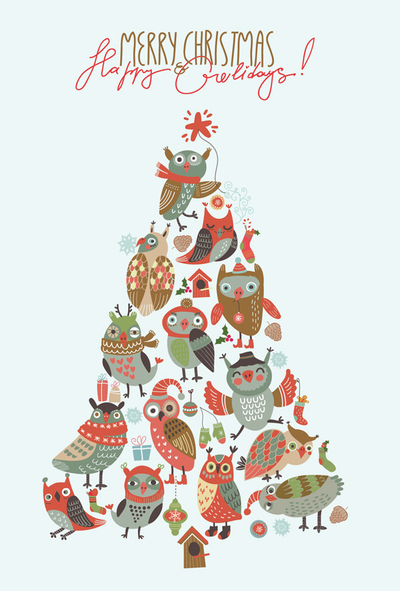 Owl Christmas tree