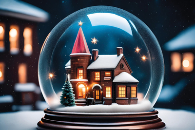 Winter world in a glass ball