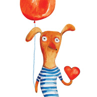 Dog with a balloon
