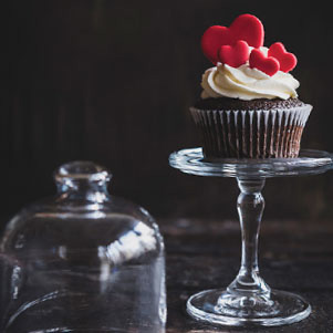 Cupcake with hearts