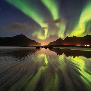 The northern lights in Lofoten Islands