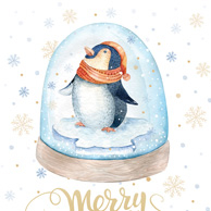 A penguin in a crystal ball